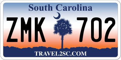 SC license plate ZMK702