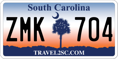 SC license plate ZMK704