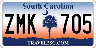 SC license plate ZMK705