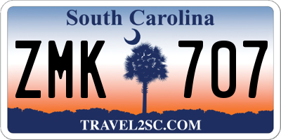 SC license plate ZMK707