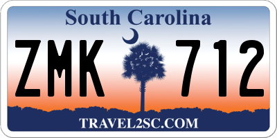 SC license plate ZMK712