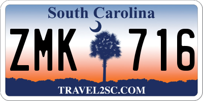 SC license plate ZMK716