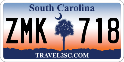 SC license plate ZMK718