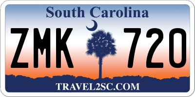 SC license plate ZMK720
