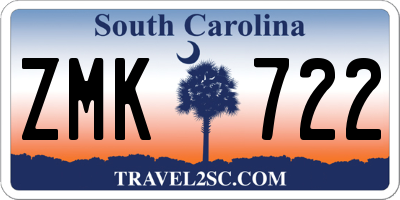 SC license plate ZMK722