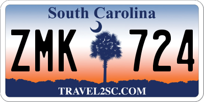 SC license plate ZMK724