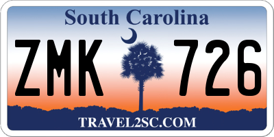 SC license plate ZMK726