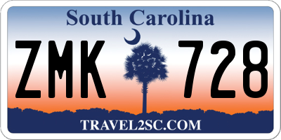 SC license plate ZMK728