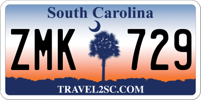 SC license plate ZMK729