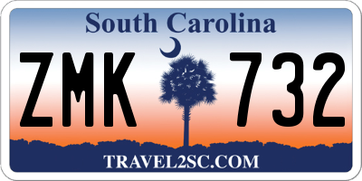 SC license plate ZMK732