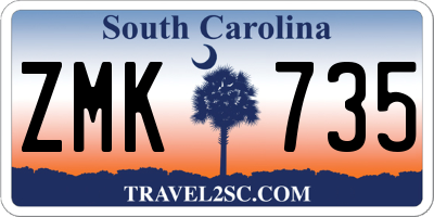 SC license plate ZMK735