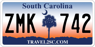 SC license plate ZMK742