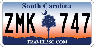 SC license plate ZMK747