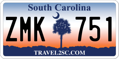 SC license plate ZMK751