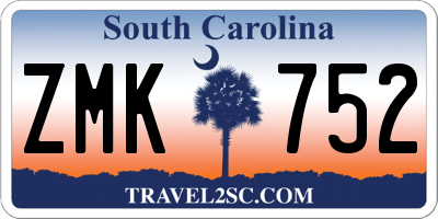 SC license plate ZMK752