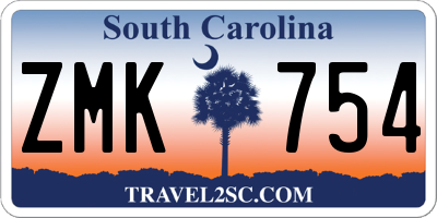 SC license plate ZMK754
