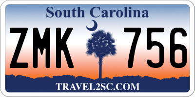 SC license plate ZMK756