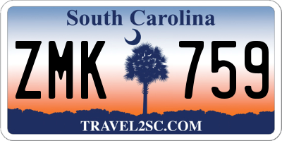 SC license plate ZMK759