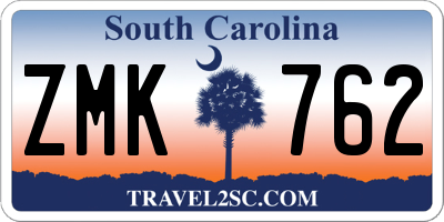 SC license plate ZMK762