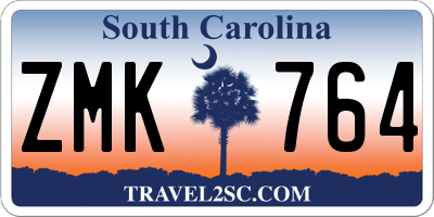 SC license plate ZMK764