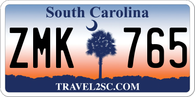 SC license plate ZMK765