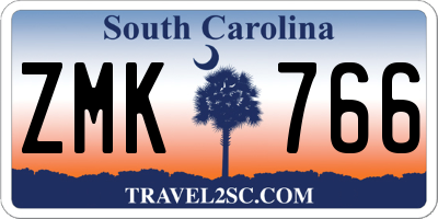 SC license plate ZMK766