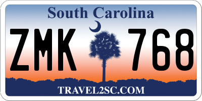 SC license plate ZMK768