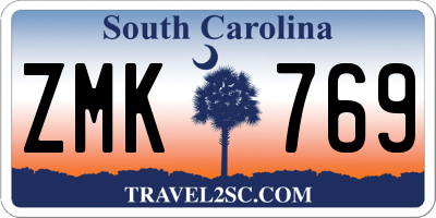 SC license plate ZMK769