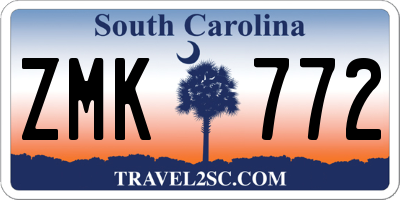SC license plate ZMK772