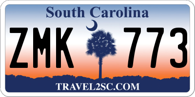 SC license plate ZMK773