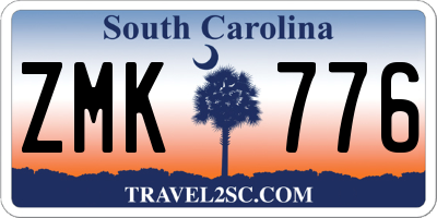 SC license plate ZMK776
