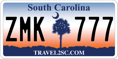 SC license plate ZMK777