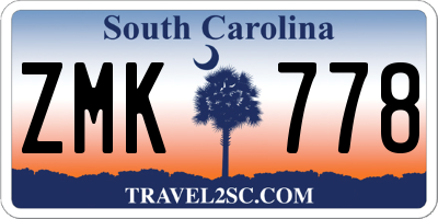 SC license plate ZMK778