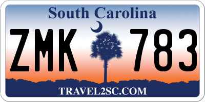 SC license plate ZMK783