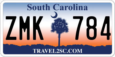 SC license plate ZMK784