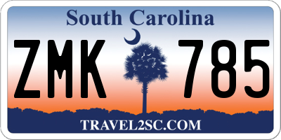 SC license plate ZMK785
