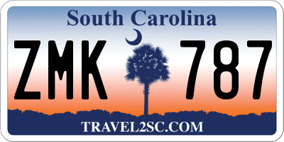SC license plate ZMK787