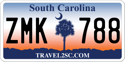 SC license plate ZMK788