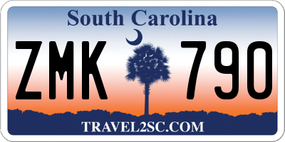 SC license plate ZMK790
