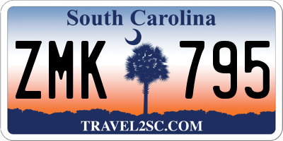 SC license plate ZMK795