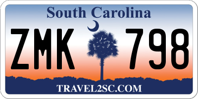 SC license plate ZMK798