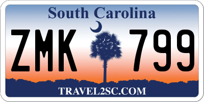 SC license plate ZMK799
