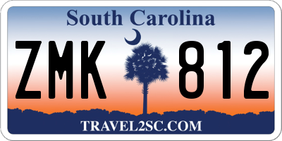 SC license plate ZMK812