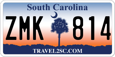 SC license plate ZMK814