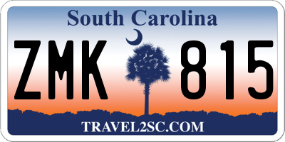 SC license plate ZMK815
