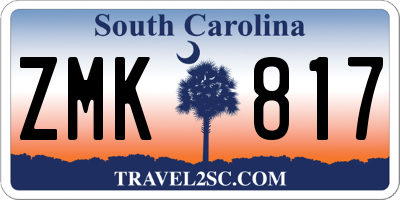 SC license plate ZMK817