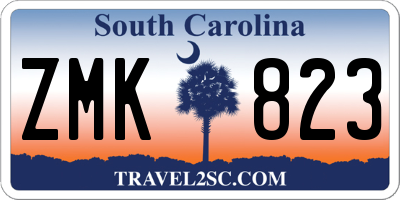 SC license plate ZMK823