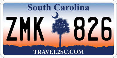 SC license plate ZMK826