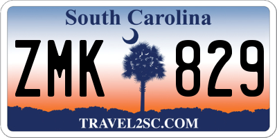 SC license plate ZMK829
