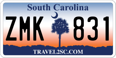 SC license plate ZMK831